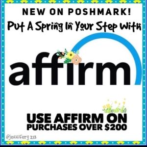 AFFIRM! A NEW WAY TO PAY! MAKE MONTHLY PAYMENTS ON ORDERS OVER $200!